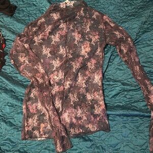 Lot of 7 mesh, lace, and fishnet tops